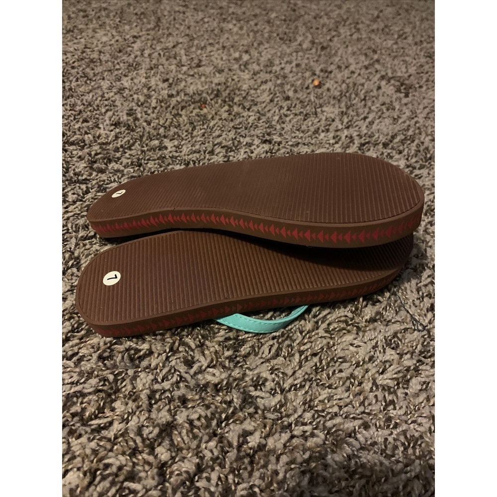 Catchfly western aztec teal and brown flip flops size 7 - Picture 3 of 3